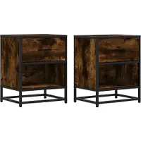 vidaXL Tables de chevet 2 pcs chêne fumé 40x31x50 cm bois ingénierie