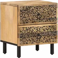 vidaXL Table de chevet 40x33x46 cm Bois de manguier solide
