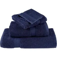 vidaXL Serviettes d'invité de qualité sup. SOLUND 2 pcs bleu marine