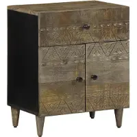 vidaXL Table de chevet gris clair 50x33x60 cm bois de manguier massif