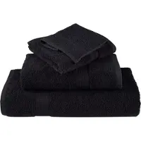 vidaXL Essuie-mains de qualité supérieure SOLUND 2 pcs noir 600 g/m²