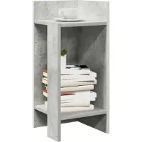vidaXL Table d'appoint avec étagère gris béton 25,5x27x60 cm