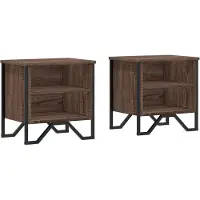 vidaXL Tables de chevet 2pcs chêne marron 40x30x40cm bois d'ingénierie