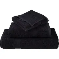 vidaXL Serviettes de sauna de qualité supérieure SOLUND 4 pcs noir
