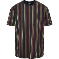 Urban Classics T-Shirt bleu foncé / jaune / rouge