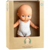 Paola Reina Bébé poupée Mini Pancha - barboteuse blanche et yeux gris 28cm