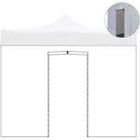 Divina Garden Couverture Latérale Imperméable Blanche 3X2 M Avec Porte Enroulable Pour Tonnelle Pliante Market-Pro