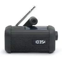Muse Radio Portable - - MH-08 MB - Alimentation Dynamo/Solaire - Bluetooth/NFC - Lumière/Sirène/Horloge