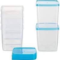 OEM Bacs cubiques en plastique, bleu clair, 11 x 11 x 11,7 cm, 1 l, lot de 6