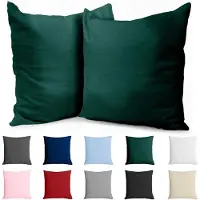 OEM Housses de coussin en coton vert, 40 x 40 cm, à tissage serré