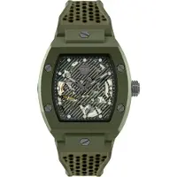 Philipp Plein Montre à affichage analogique 'The Skeleton' gris / gris foncé / vert foncé / blanc cassé