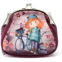 OEM Sac à bandoulière rétro - Chaîne de vélo - Sac à main - Cuir bordeaux