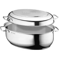 WMF Cocotte extra avec couvercle à induction ovale 41x28,5x18 cm, 8,5 litres 0788016040
