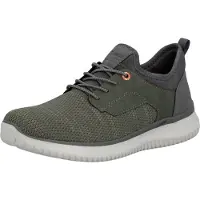 Rieker Chaussures de ville pour hommes, mocassins, chaussures de sport à lacets, couleur verte, style décontracté