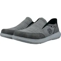 Bugatti - Chaussons pour hommes en cuir, couleur gris, style décontracté