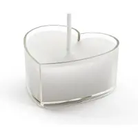 Party Deco Bougies chauffe-plat en forme de coeur - 10 pièces - blanc (10 pcs)