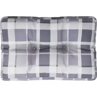 vidaXL Coussin de palette motif à carreaux gris 60x40x12 cm tissu