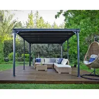 Palram - Canopia Gazebo de jardin 426x309cm gris anthracite - - 704673 - milano