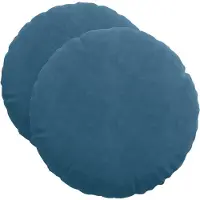vidaXL Coussins de siège 2 pcs Bleu Ø 40 x 13 cm Velours