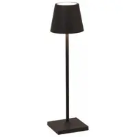 Zafferano Lampe De Table Led Poldina Pro Micro Black, Rechargeable Et Dimmable Avec Une Autonomie Allant Jusqu'À 12 Heures