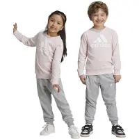 Adidas Essentials Logo French Terry Set Gris,Rose 3-4 Years Enfants