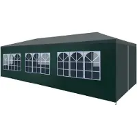 Syfax Chapiteau de réception, tente de jardin pour fêtes et événements extérieurs, toit et panneaux latéraux en PE résistant UV/eau, cadre en acier, 9x3x...