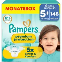 Pampers Premium Protection (Taille 5+, Pack mensuel, 148 pcs)