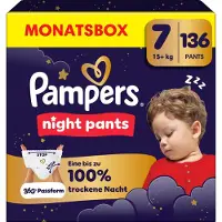 Pampers Night Pants (Taille 7, Pack mensuel, 136 pcs)