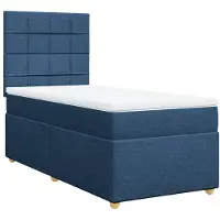 vidaXL Lit boxspring avec matelas bleu 90x200 cm Tissu