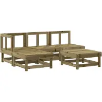 vidaXL Ensemble de salon de jardin 5 pièces en pin imprégné
