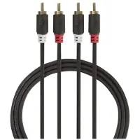 Nedis Câble Audio Stéréo 2x RCA Mâles - 2x RCA Mâles 3,0 m Anthracite