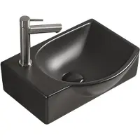 Mexen Lavabo Mista pour plan de travail à droite 40 x 28 cm, noir mat (22174085R)