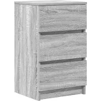 vidaXL Table de chevet avec 3 tiroirs sonoma gris 39x35x65 cm