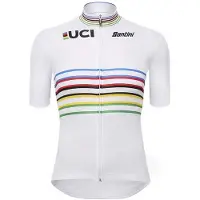 Santini Uci Official World Champion Master Short Sleeve Jersey Blanc 3XL Femme