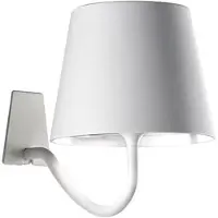 Zafferano Applique Led Poldina Bianca, Rechargeable Et Dimmable Avec Une Autonomie Jusqu'À 12 Heures