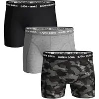 Björn Borg Cotton Stretch Boxers 3Pack Noir Gris taille S