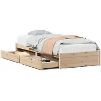 vidaXL Lit en bois massif sans matelas 75x190 cm pin