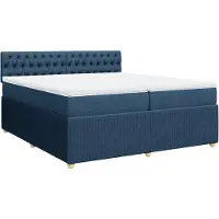 vidaXL Lit boxspring avec matelas bleu 200x200 cm Tissu