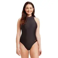 Zoggs Cable Zipped Hi Neck Swimsuit Noir 42 Femme