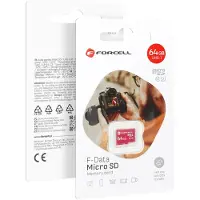 Forcell F-DATA Carte mémoire 64 Go UHS-I U3 classe 10