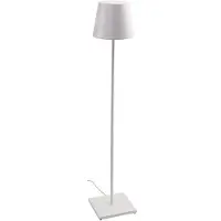 Zafferano Lampadaire Poldina Blanc 230V Avec Prise Lampadaire 28X150Cm Design Moderne En Aluminium