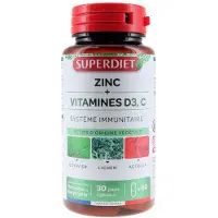SuperDiet Zinc vitamine D3, C immunité et énergie 60 pc(s) Capsule(S)
