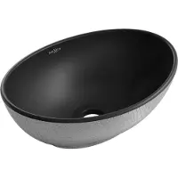 Mexen Elza lavabo pour plan de travail 40 x 33 cm, décor czarna mat/argent (21014022)