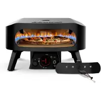 Cozze Four à pizza à gaz – – 13 – Plaque tournante – Thermomètre – 6,0 kW – Jusqu'à 630 °C – Bouton rotatif à LED – Noir