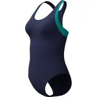 Speedo Colorblock Racerback Swimsuit Bleu UK 36 Femme