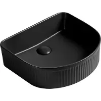 Mexen Grovo lavabo à poser cannelé 41 x 36 cm, noir mat - 22304285
