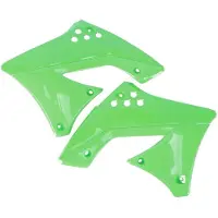 Polisport Off Road Paire de panneaux latéraux de radiateur vert pour Kawasaki KLX