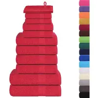 vidaXL Ensemble de serviettes 12 pcs rouge 360 g/m² 100% coton