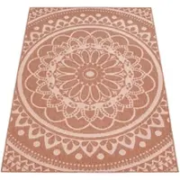 Paco Home Tapis d'extérieur résistant aux intempéries et robuste Motif mandala bohème Facile d'entretien Tissage plat Dimensions 120 x 160 cm