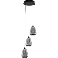 Lyora Suspension design Alish Verre fumé à 3 lumières